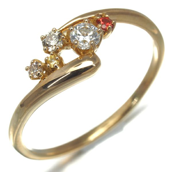 フェスタリア リング ダイヤ 0.152ct サファイア  Wish upon a star 19号 K18YG 