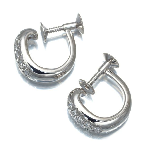 タサキ イヤリング ダイヤ 0.19ct/0.19ct パヴェ フープ Pt900 