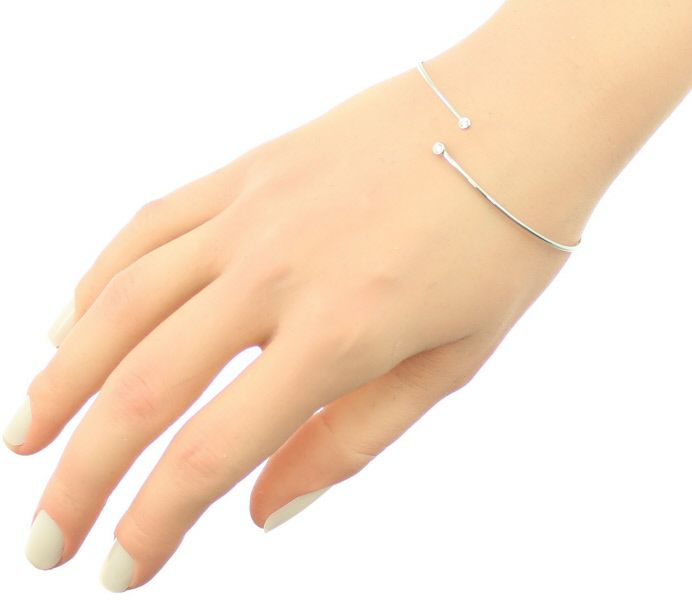 ティファニー ブレスレット ダイヤ シングルロウ 2P バングル Pt950 