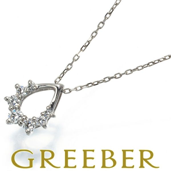 ダイヤ 0.08ct ティアドロップ  ネックレス Pt900/Pt850 