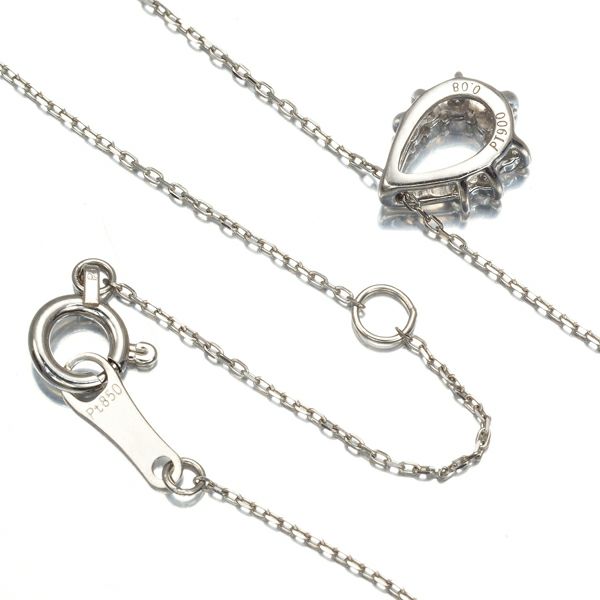 ダイヤ 0.08ct ティアドロップ  ネックレス Pt900/Pt850 