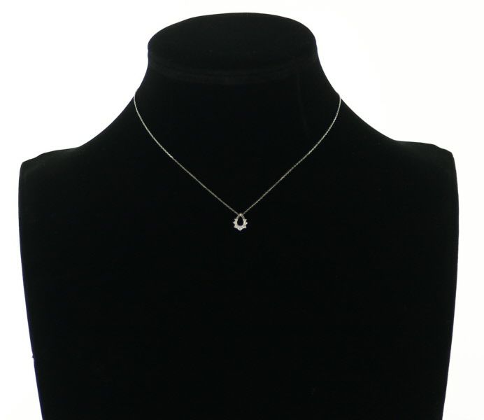 ダイヤ 0.08ct ティアドロップ  ネックレス Pt900/Pt850 