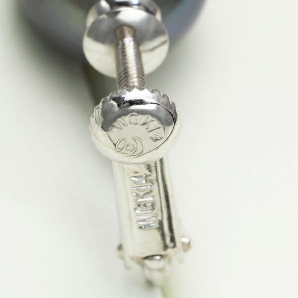 タサキ イヤリング ブラックパール 黒蝶真珠 9.3mm   K14WG 
