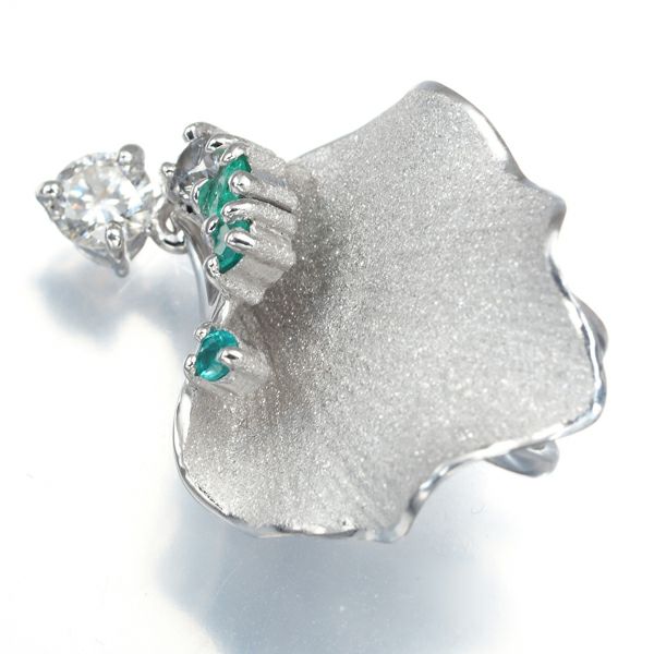 田村俊一 ペンダントトップ パライバトルマリン ダイヤ 0.27ct 艶消し K18WG 
