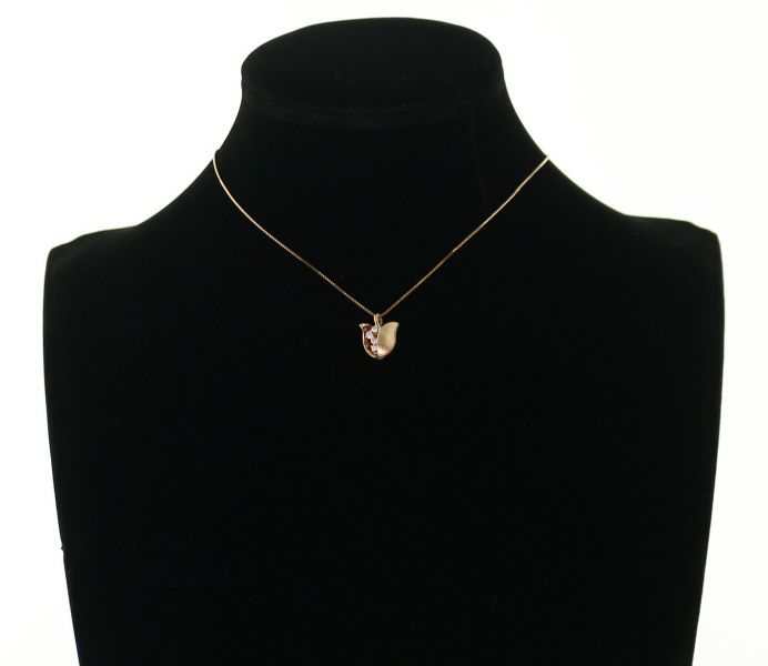 ルビー 0.07ct ダイヤ 0.10ct リバーシブル フラワー ネックレス K18PG 
