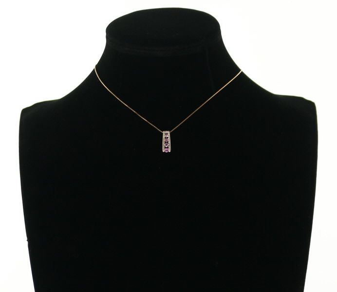 ピンクサファイア 0.39ct ダイヤ 0.12ct   ネックレス K18PG 