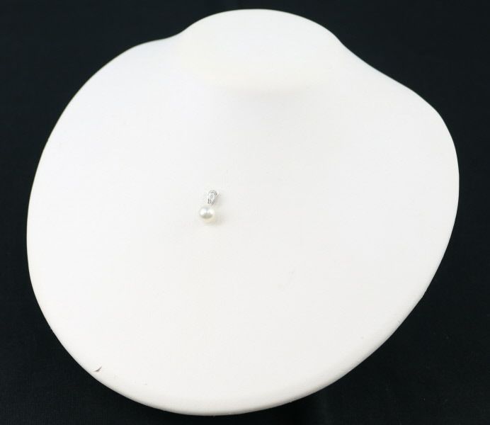 ミキモト ペンダントトップ パール アコヤ真珠 7.4mm ダイヤ K18WG 