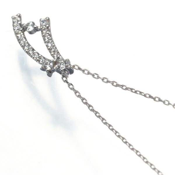 スタージュエリー ネックレス ダイヤ 0.10ct   K18WG 