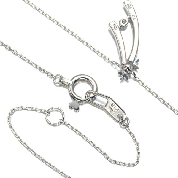 スタージュエリー ネックレス ダイヤ 0.10ct   K18WG 