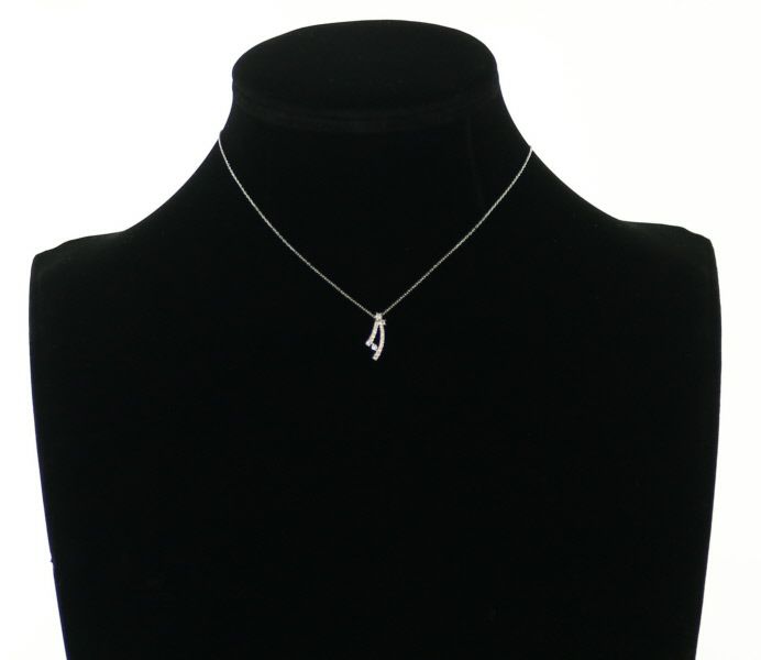 スタージュエリー ネックレス ダイヤ 0.10ct   K18WG 