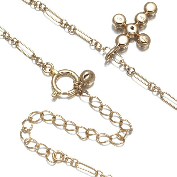 カシケイ ネックレス ダイヤ 0.05ct ベゼル クロス K18BG 