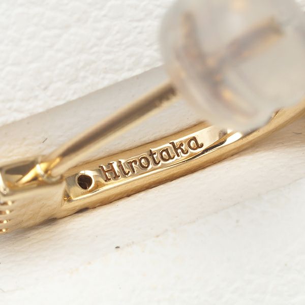 ヒロタカ ピアス ベビーパール 真珠 5.0mm ダイヤ 0.03ct マンハッタン フープ 片耳 K10YG 
