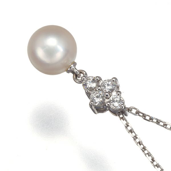 ミキモト ネックレス アコヤパール 真珠 7.2mm ダイヤ   K18WG 