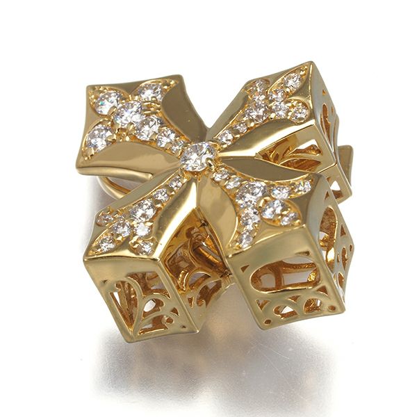 ゆきざき ペンダントトップ ダイヤ 0.56ct ダブルトップ クロス K18YG 