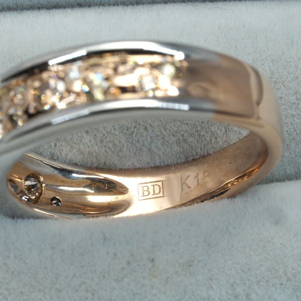 カシケイ リング ダイヤ 0.50ct メランジェ 13.5号 K18PG/WG 