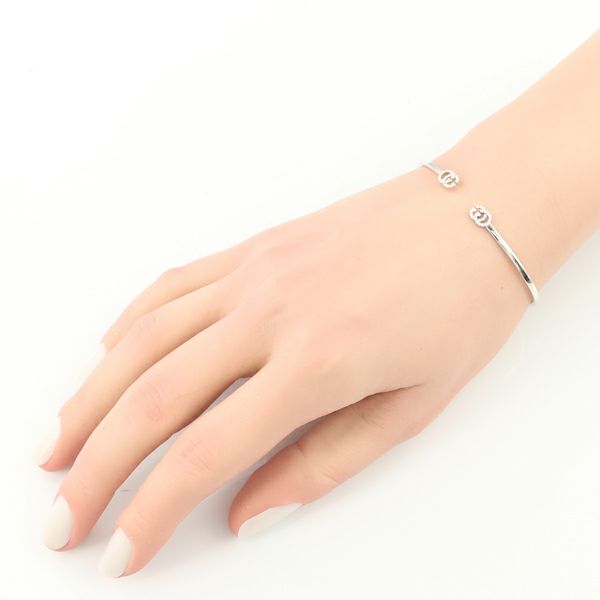 グッチ ブレスレット ダイヤ GGランニング バングル 16刻印 K18WG 