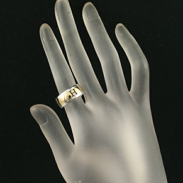 エルメス リング  Hロゴ コンビカラー 50号 シルバー925/K18YG 