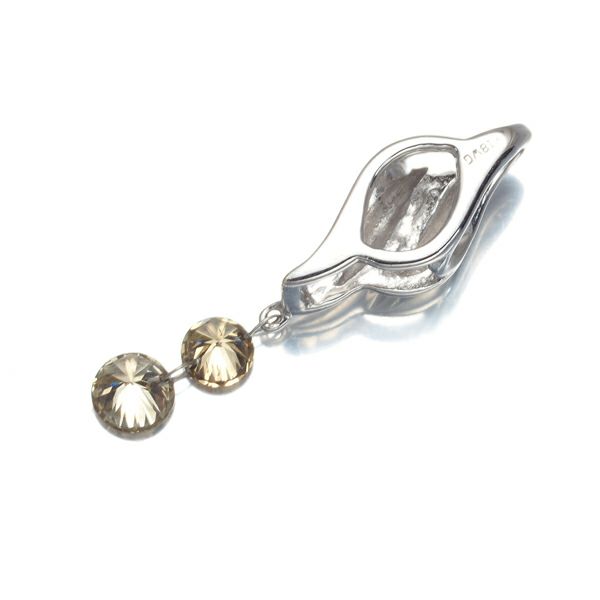 ブラウンダイヤ 0.17ct 2P  ペンダントトップ K18WG 