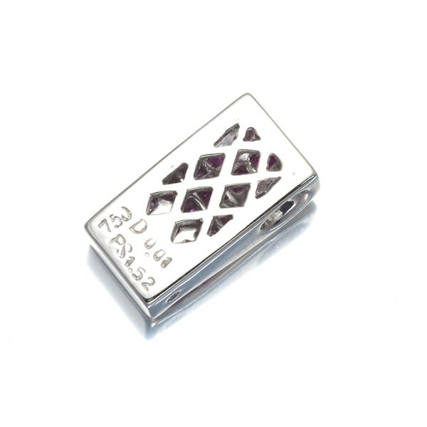ピンクサファイア 1.52ct ダイヤ 0.01ct グラデーション ミステリー ペンダントトップ K18WG 