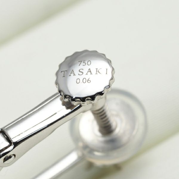 タサキ イヤリング マベパール 真珠 ダイヤ 0.06ct/0.06ct K18WG 