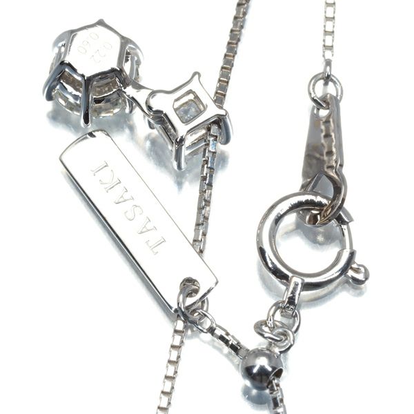 タサキ ネックレス ダイヤ 0.60ct/0.22ct   K18WG 