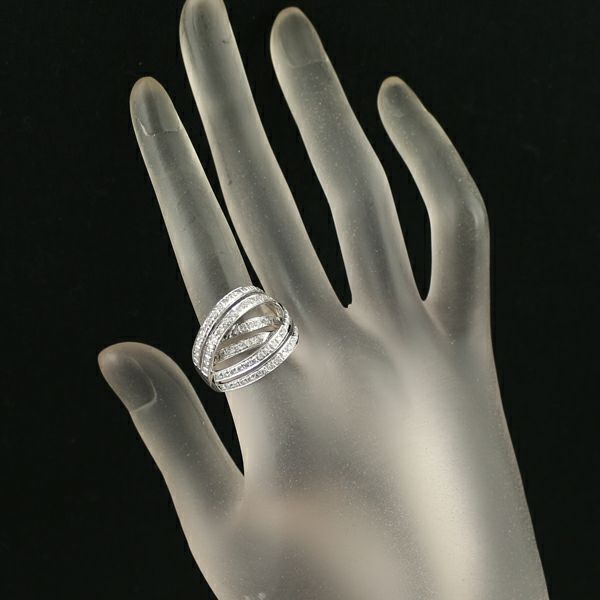 ダイヤ 0.77ct クロスライン  リング K18WG 