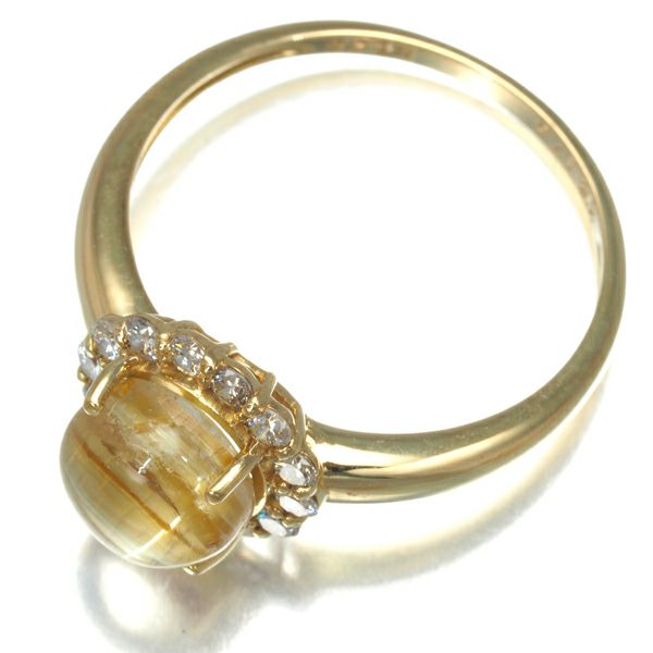 ルチルクォーツ 1.75ct ダイヤ 0.25ct   リング K18YG 