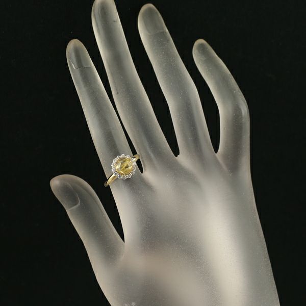 ルチルクォーツ 1.75ct ダイヤ 0.25ct   リング K18YG 