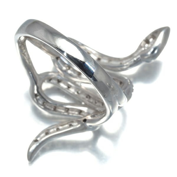 ダイヤ 0.20ct 蛇 アニマル  リング K18WG 
