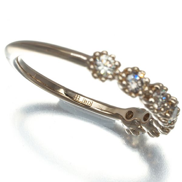 カシケイ リング ダイヤ 0.35ct ミル 11号 K18BG 