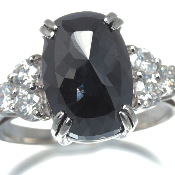 大粒ブラックダイヤ 6.35ct/0.65ct   リング Pt900 