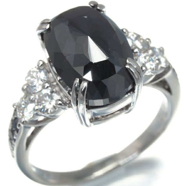 大粒ブラックダイヤ 6.35ct/0.65ct   リング Pt900 
