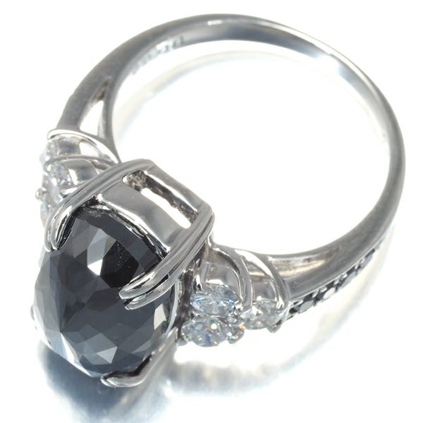 大粒ブラックダイヤ 6.35ct/0.65ct   リング Pt900 