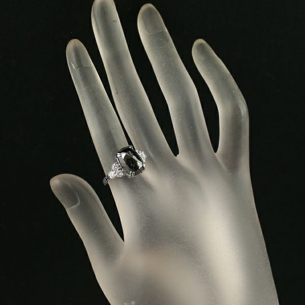 大粒ブラックダイヤ 6.35ct/0.65ct   リング Pt900 