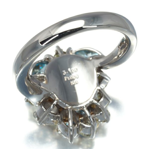 マルチカラーダイヤ 3.199ct リング K18YG/Pt900 