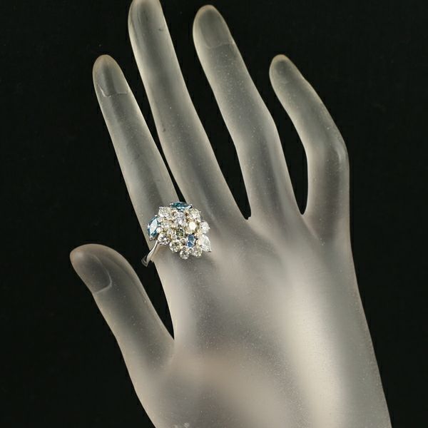 マルチカラーダイヤ 3.199ct リング K18YG/Pt900 