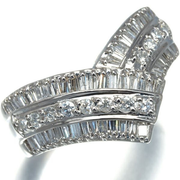 ダイヤ 1.04ct 2種カット  リング Pt900 