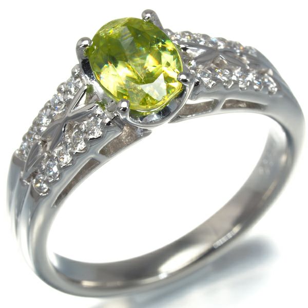 スフェーン 1.04ct ダイヤ 0.18ct   リング Pt900 