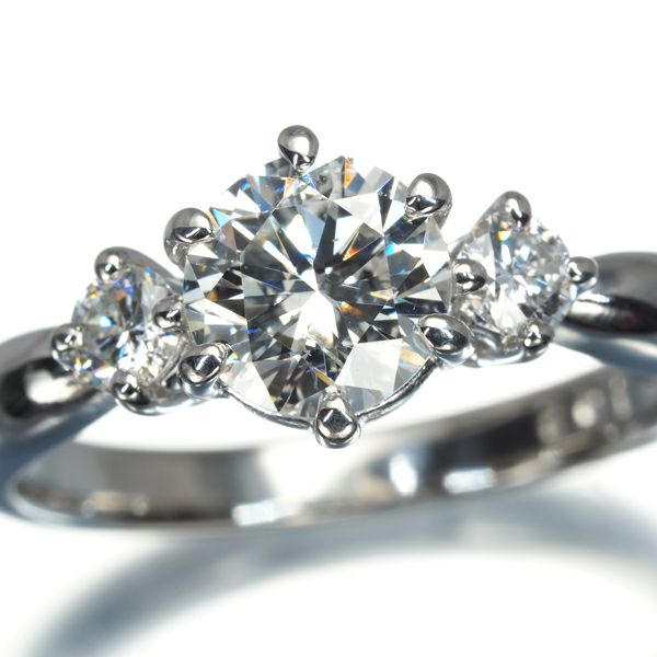 タサキ リング ダイヤ 1.02ct H I1 GD/0.22ct  13号 Pt900 鑑定書