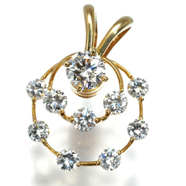 ウォルサム ペンダントトップ ダイヤ 1.50ct スウィング  K18YG 