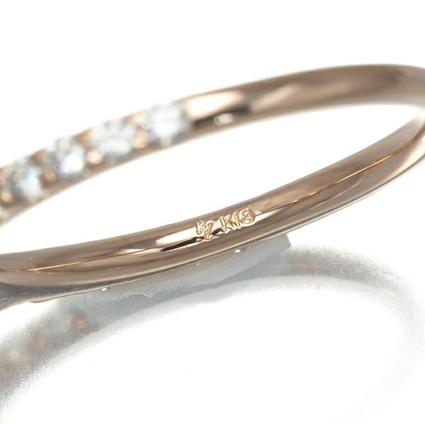 ポンテヴェキオ リング ダイヤ 0.35ct  リボン ピンキー 3号 K18PG 