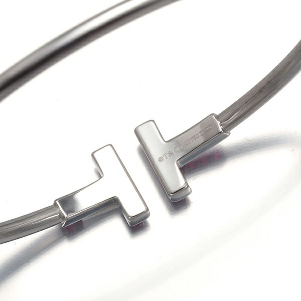 ティファニー ブレスレット ルビー Tワイヤー バングル K18WG/ブラックコーティング 