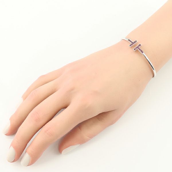 ティファニー ブレスレット ルビー Tワイヤー バングル K18WG/ブラックコーティング 