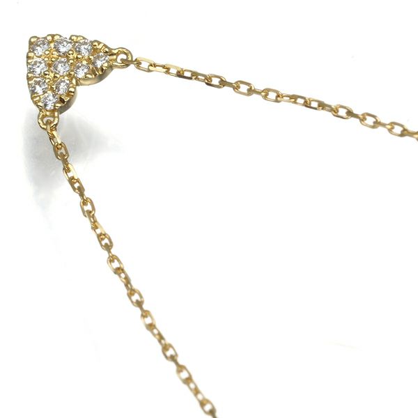 アーカー ネックレス ダイヤ 0.05ct ハートパヴェ  K18YG 