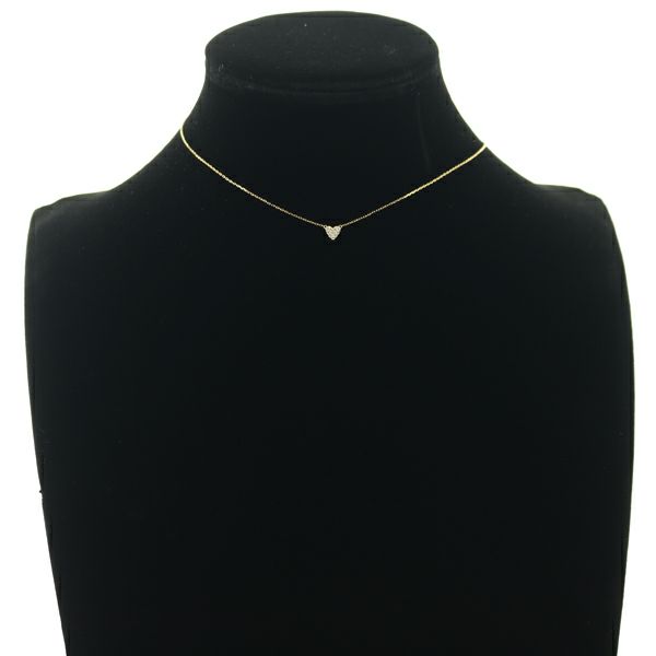 アーカー ネックレス ダイヤ 0.05ct ハートパヴェ  K18YG 