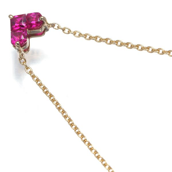 スタージュエリー ネックレス ルビー 0.25ct ミステリアスハート  K18YG 