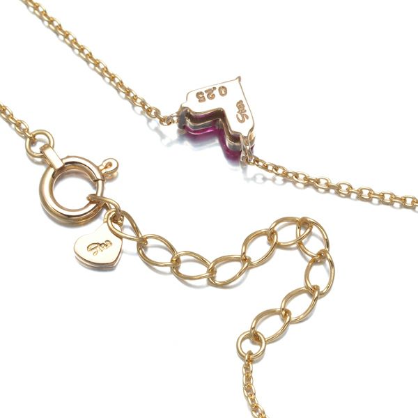 スタージュエリー ネックレス ルビー 0.25ct ミステリアスハート  K18YG 