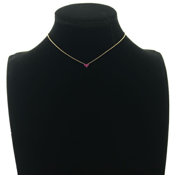 スタージュエリー ネックレス ルビー 0.25ct ミステリアスハート  K18YG 