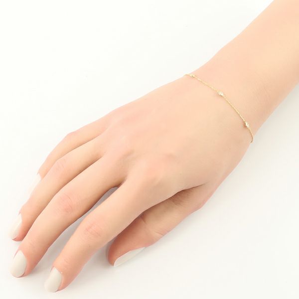 アーカー ブレスレット ダイヤ 0.25ct ヌーディードロップス ステーション 5P K18YG 