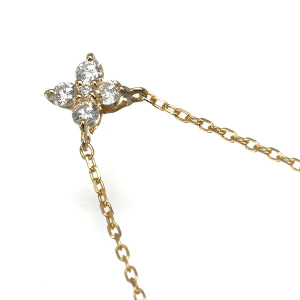 ヴァンドーム ネックレス ダイヤ 0.10ct カローラ   フラワー K18YG 